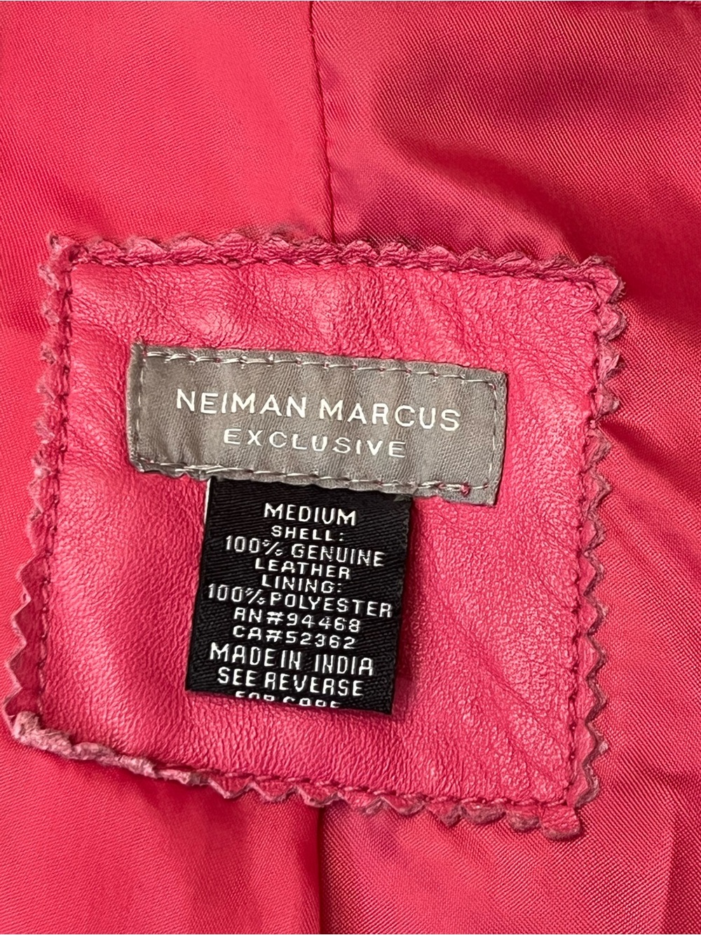 Vintage Neiman Marcus Hot Pink Leather Moto Jacket - Picture 5 of 6